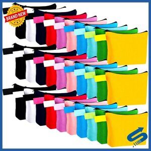 Canvas Makeup Bags Bulk Cosmetic Zipper Pouches Travel Toiletry DIY Craft